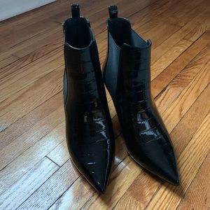 ANINE BING Black Croc “Stevie” Boots